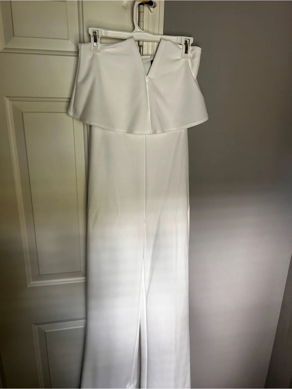 Lulu's White Strapless Ruffle Jumpsuit - Picture 1 of 3